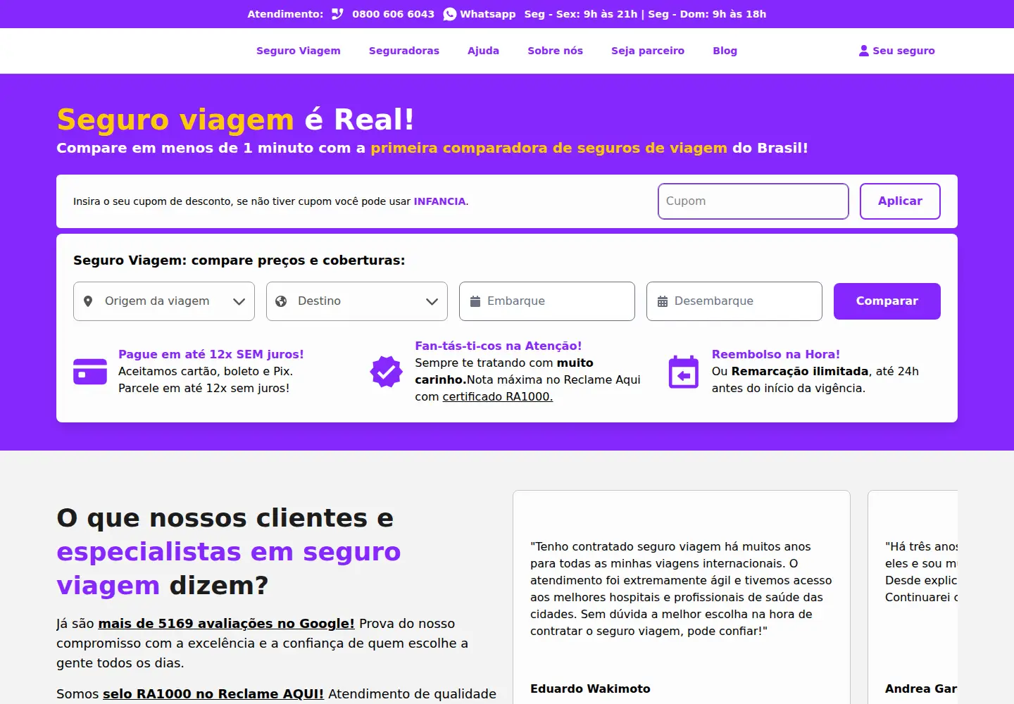 Screenshot of seguroviagem.srv.br