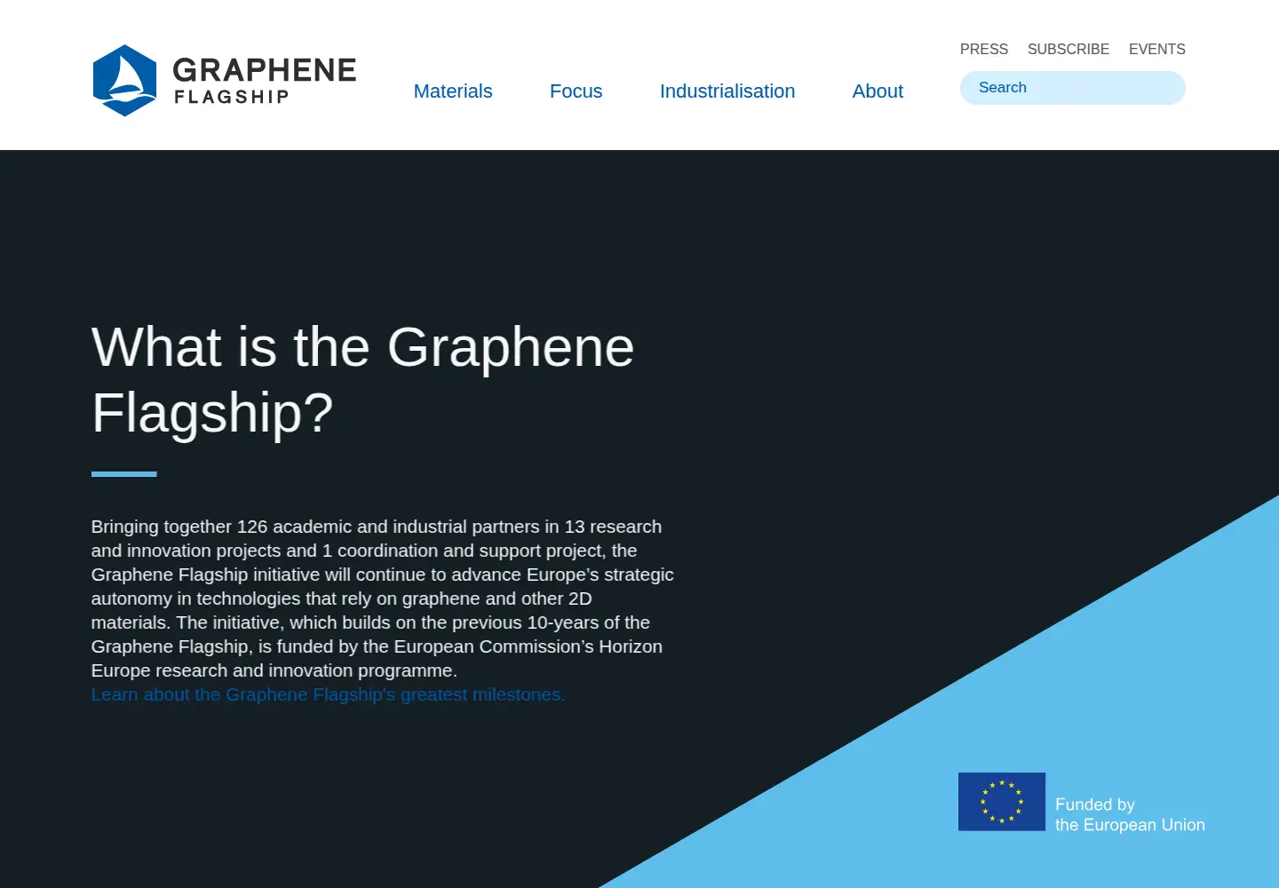 Screenshot of graphene-flagship.eu