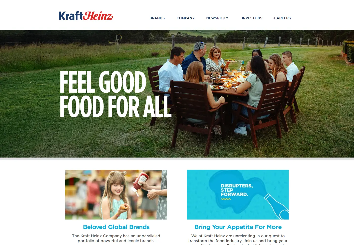 Captured homepage of kraftheinzcompany.com in the current scan