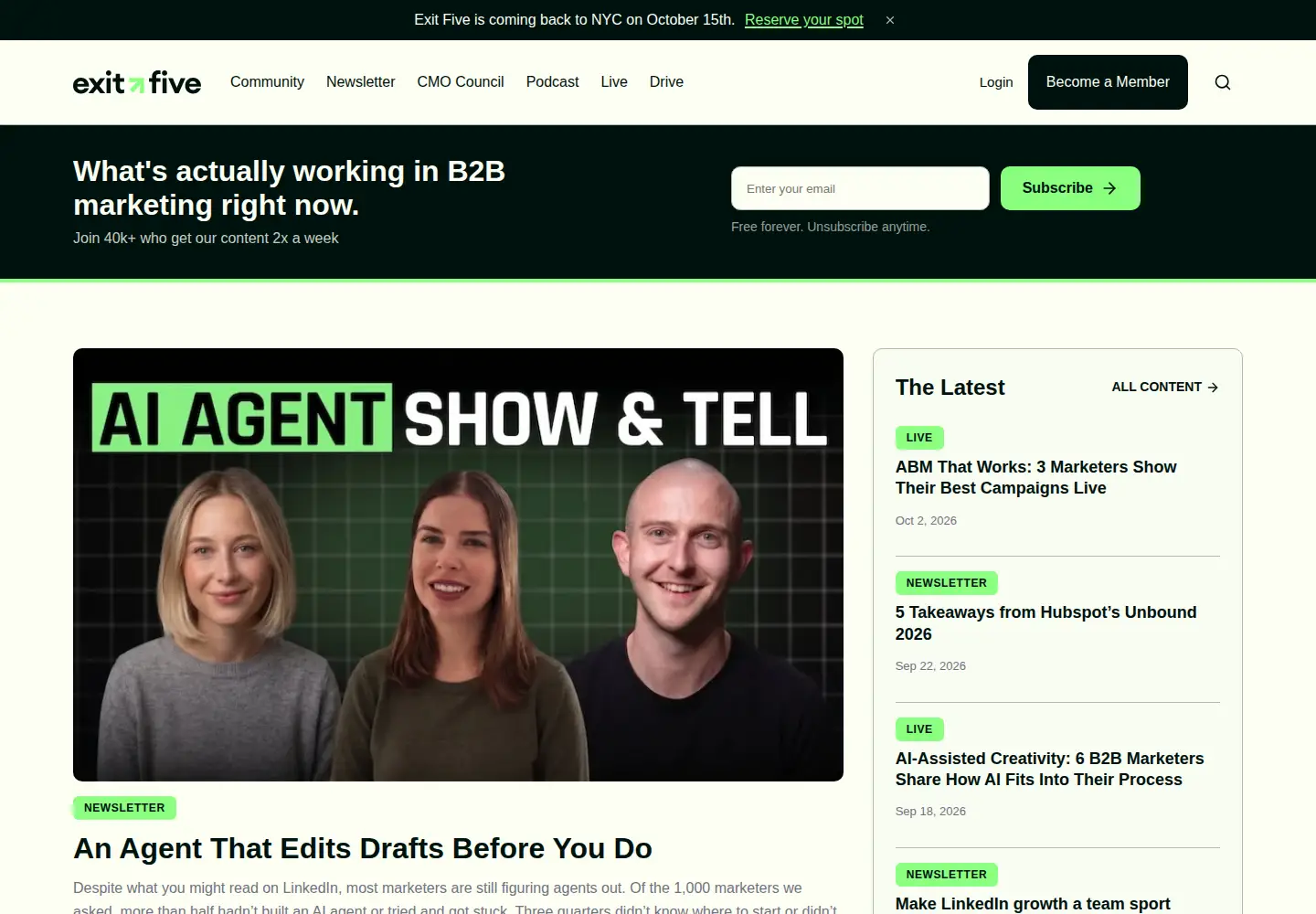 Screenshot of exitfive.com