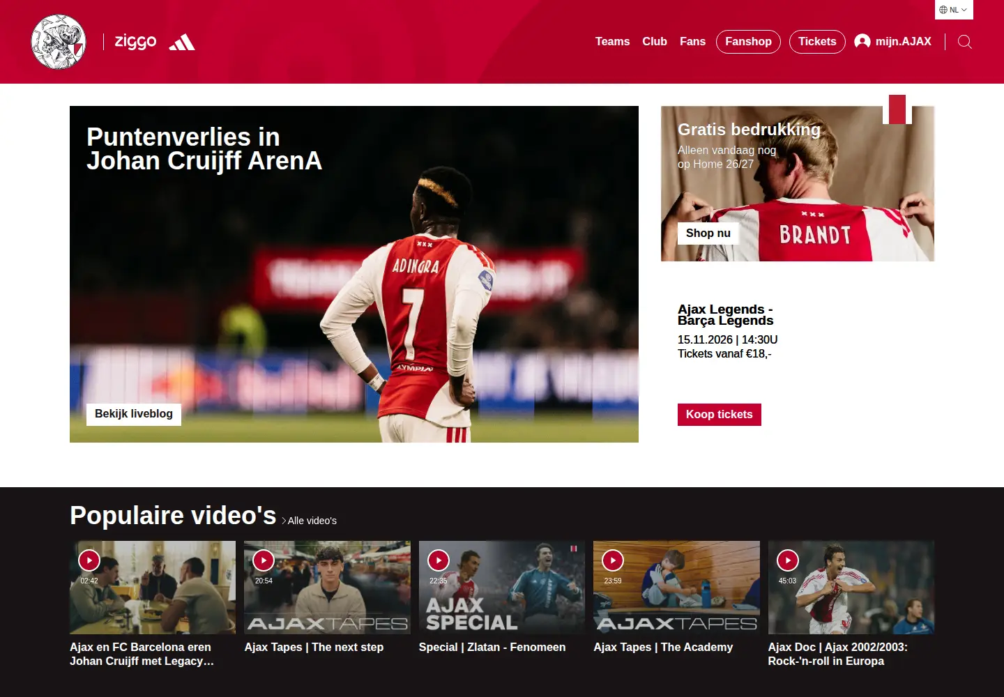 Screenshot of ajax.nl