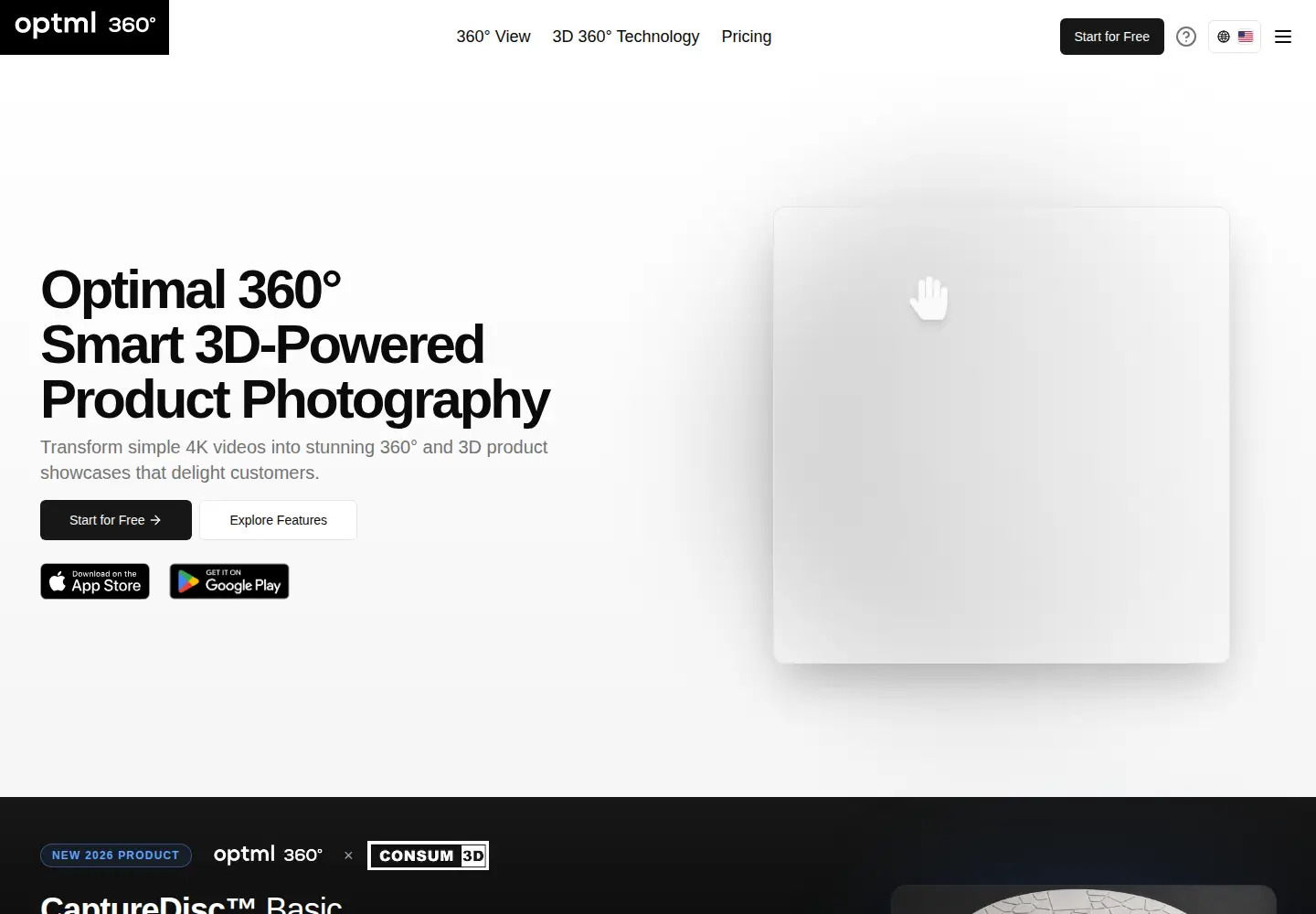 Captured homepage of optml360.com in the current scan
