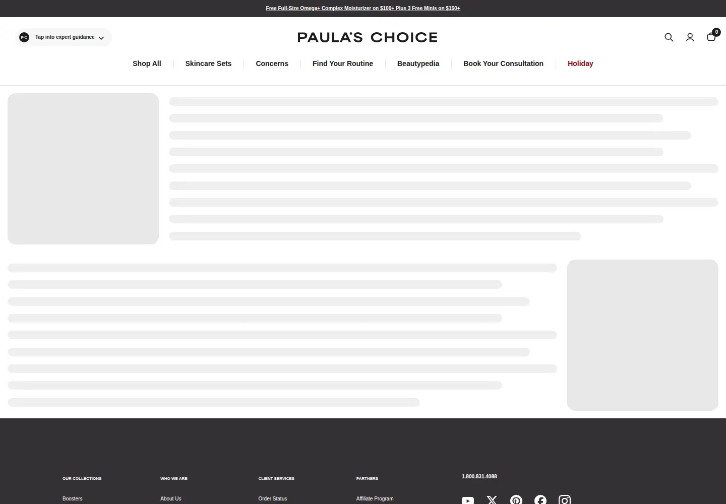 Captured homepage of paulaschoice.com in the current scan