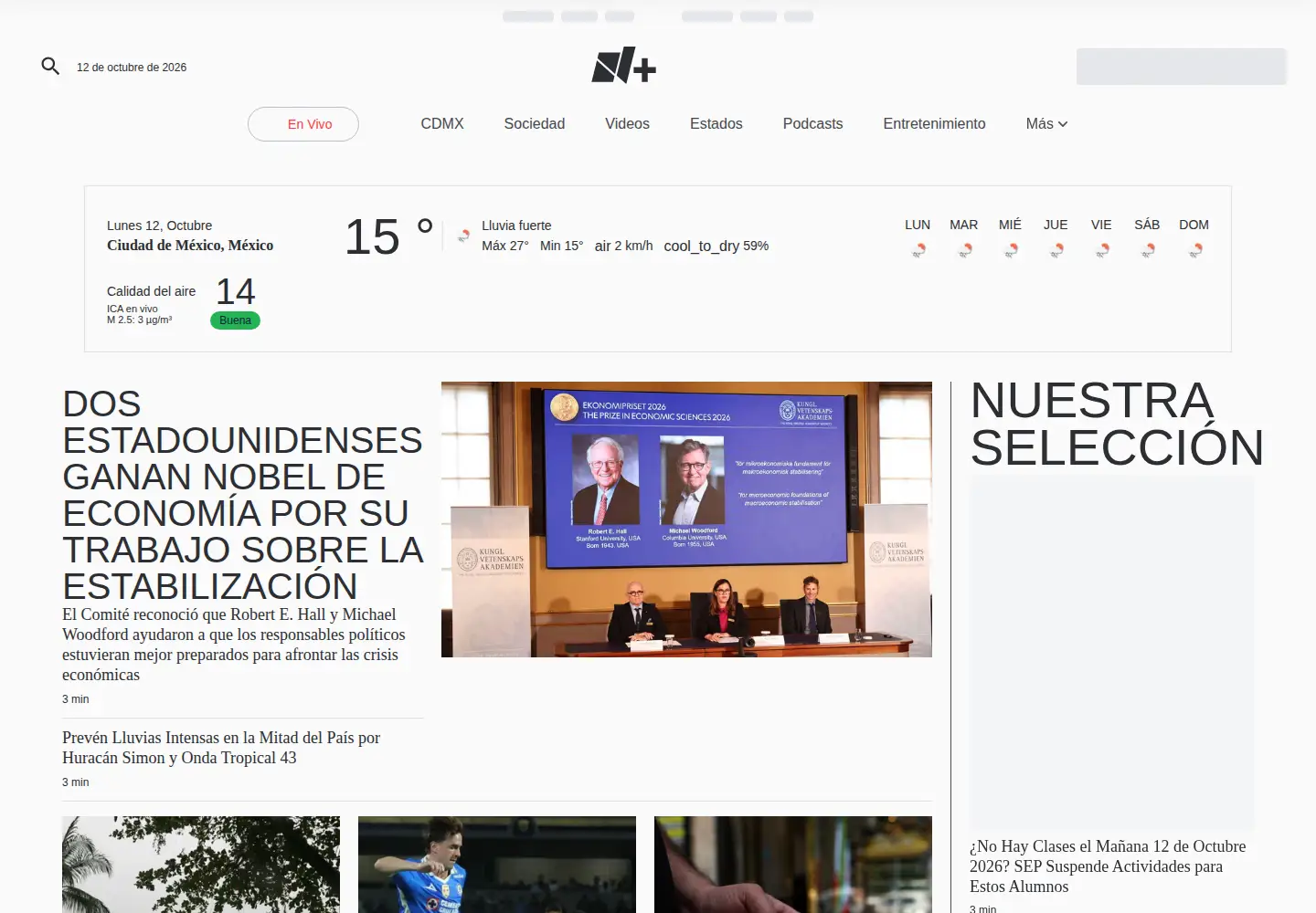 Screenshot of nmas.com.mx