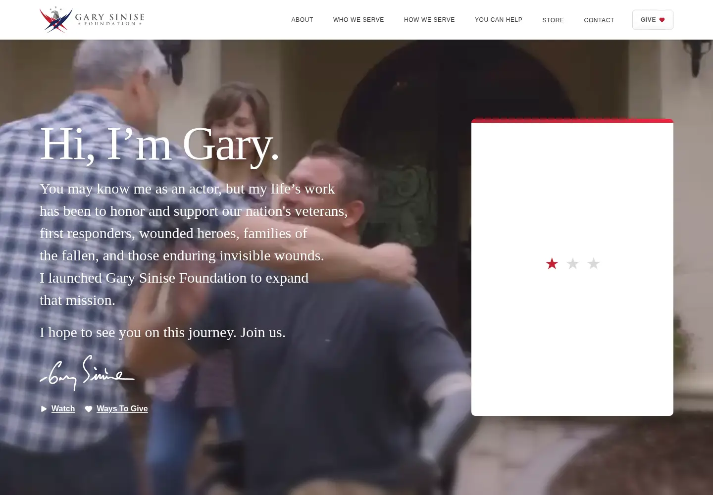 Screenshot of garysinisefoundation.org