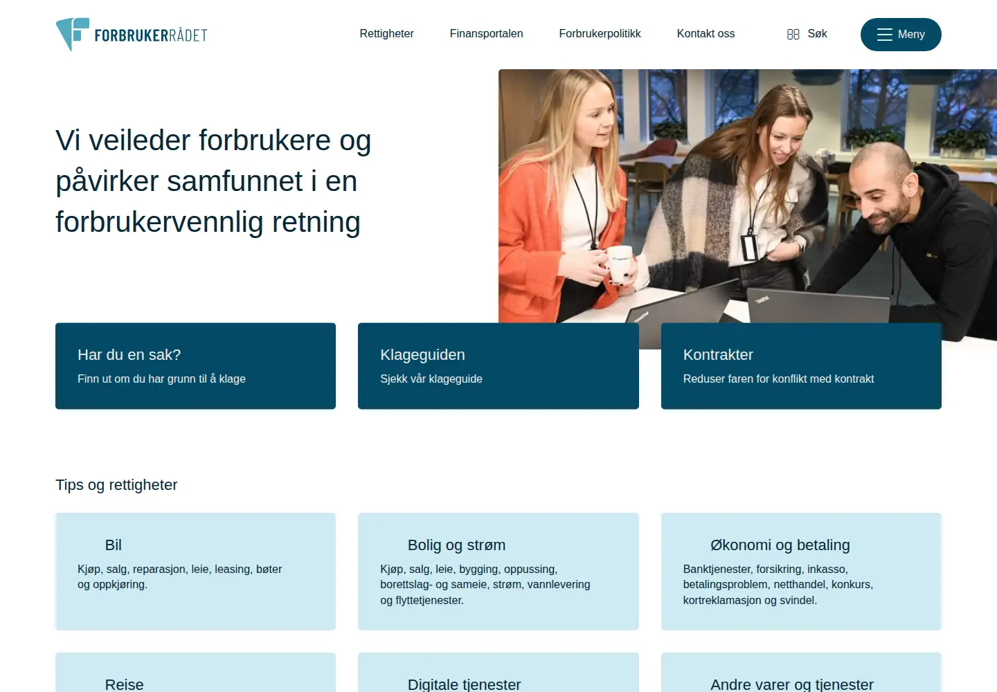 Screenshot of forbrukerradet.no