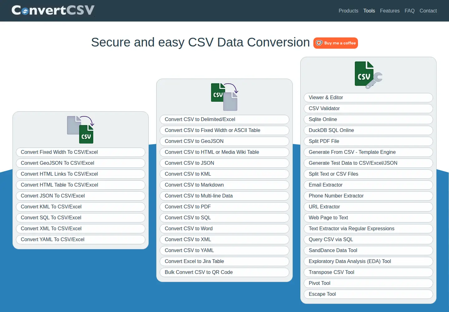 Screenshot of convertcsv.com