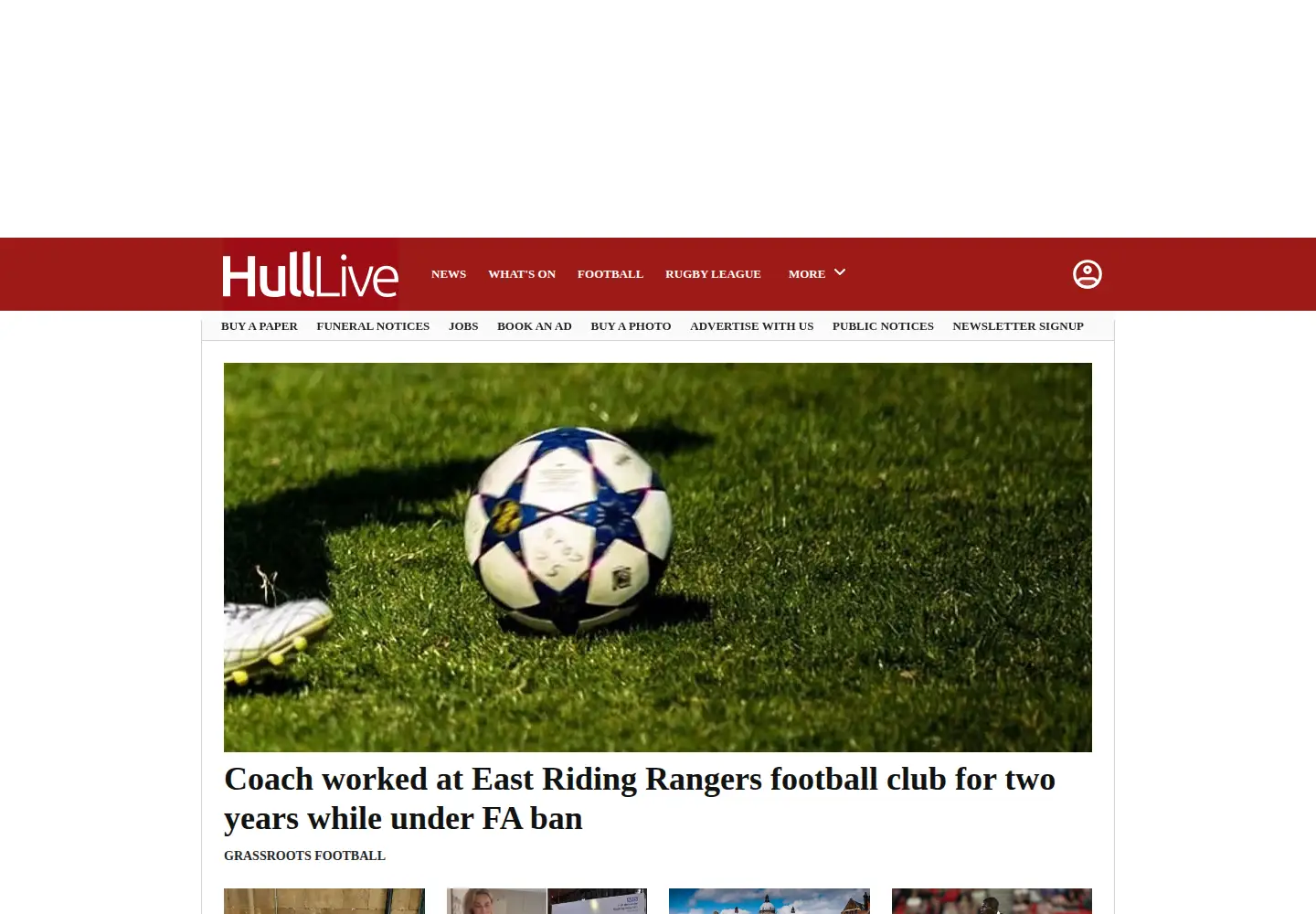 Captured homepage of hulldailymail.co.uk in the current scan