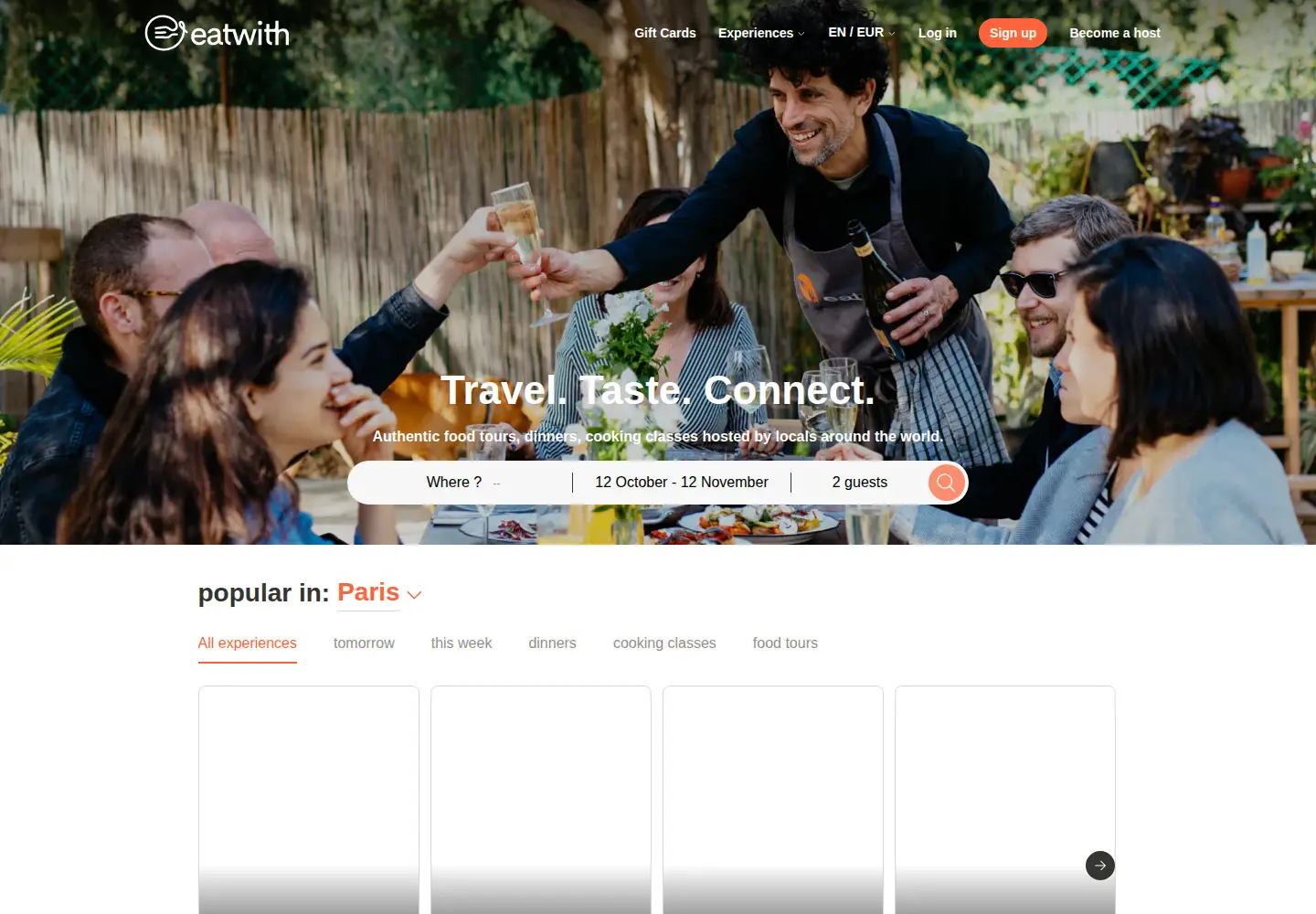 Screenshot of eatwith.com