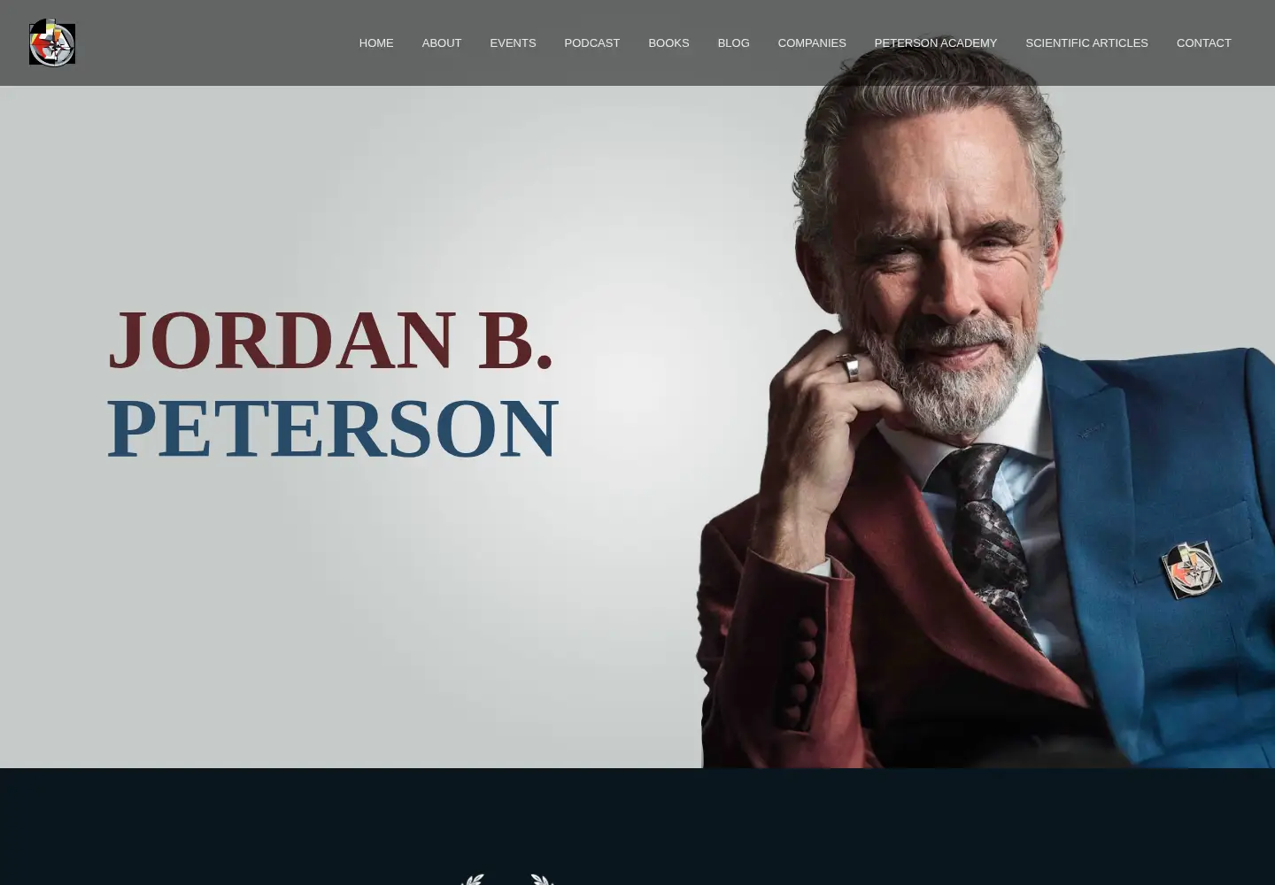 Captured homepage of jordanbpeterson.com in the current scan
