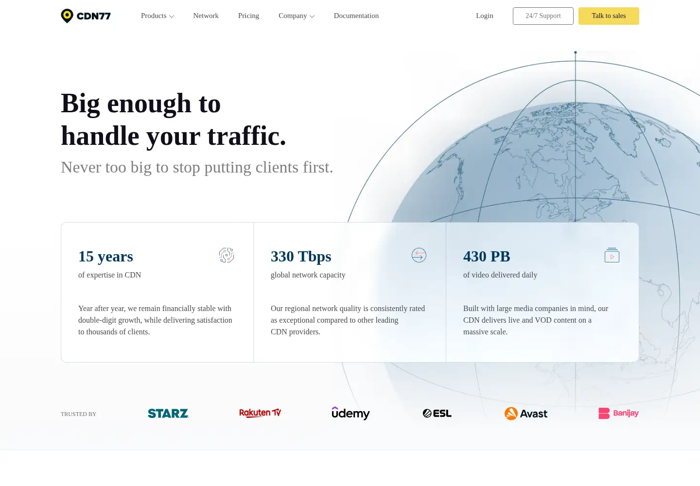 Screenshot of cdn77.com