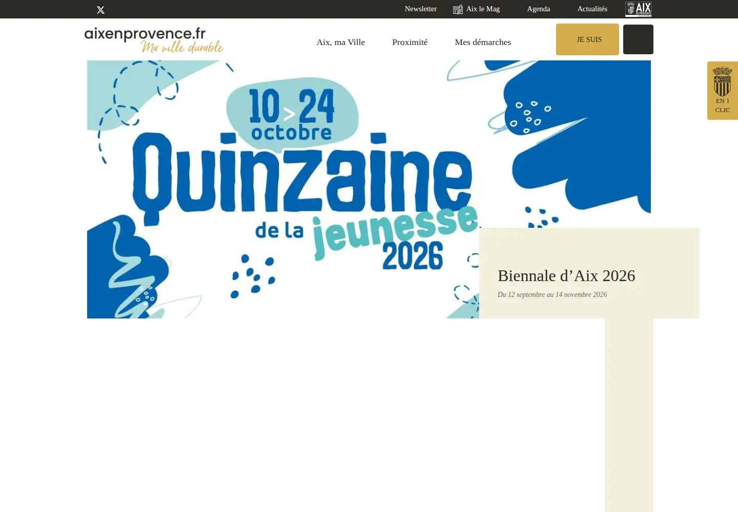 Captured homepage of aixenprovence.fr in the current scan