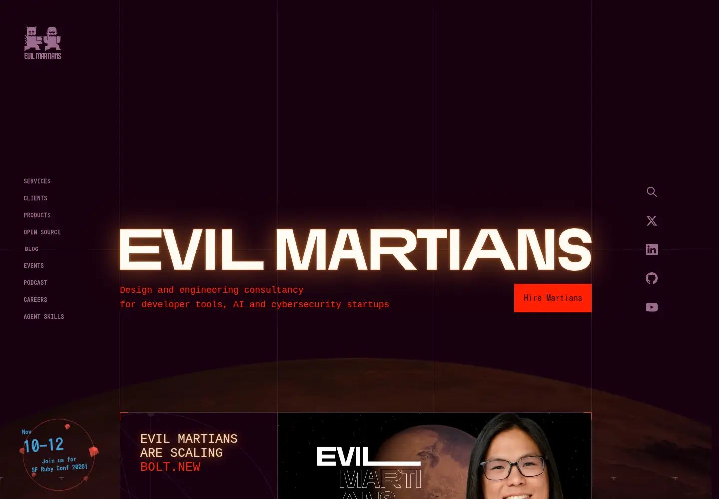 Captured homepage of evilmartians.com in the current scan