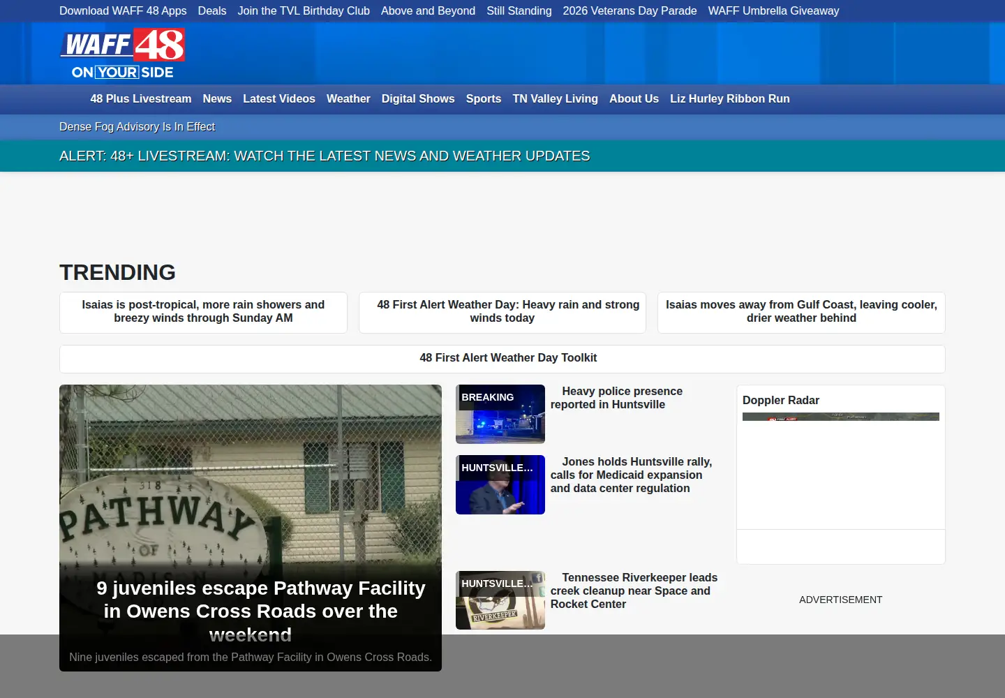 Screenshot of waaytv.com