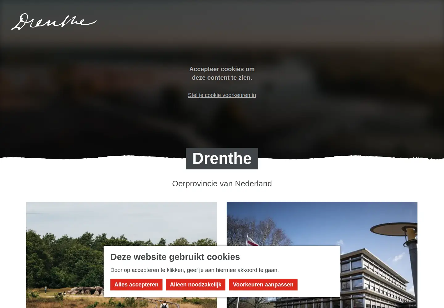 Captured homepage of drenthe.nl in the current scan