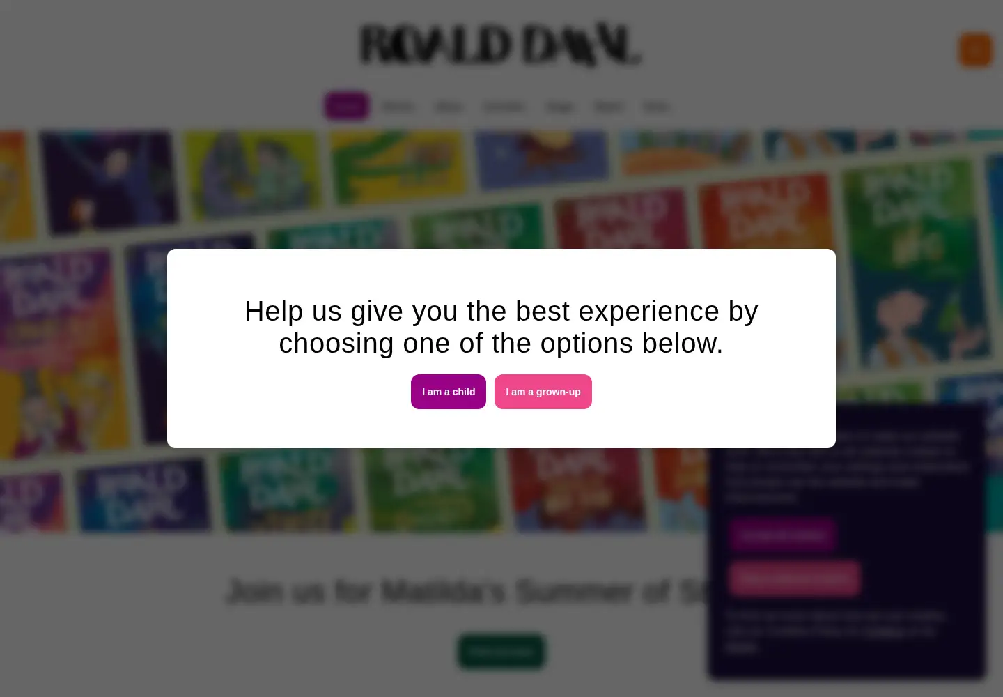 Screenshot of roalddahl.com