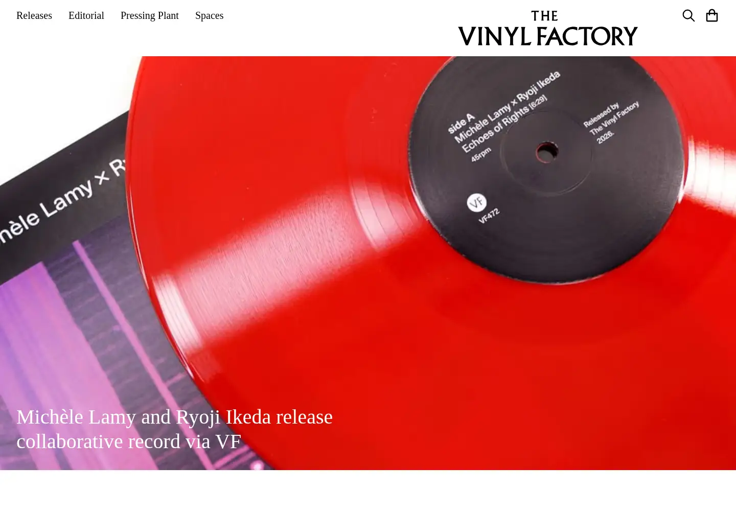 Captured homepage of thevinylfactory.com in the current scan