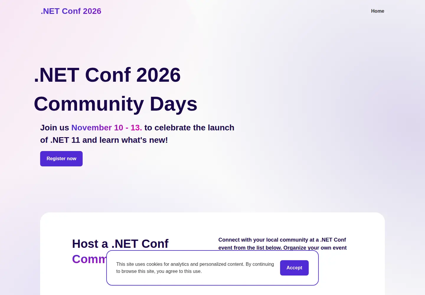 Captured homepage of dotnetconf.net in the current scan