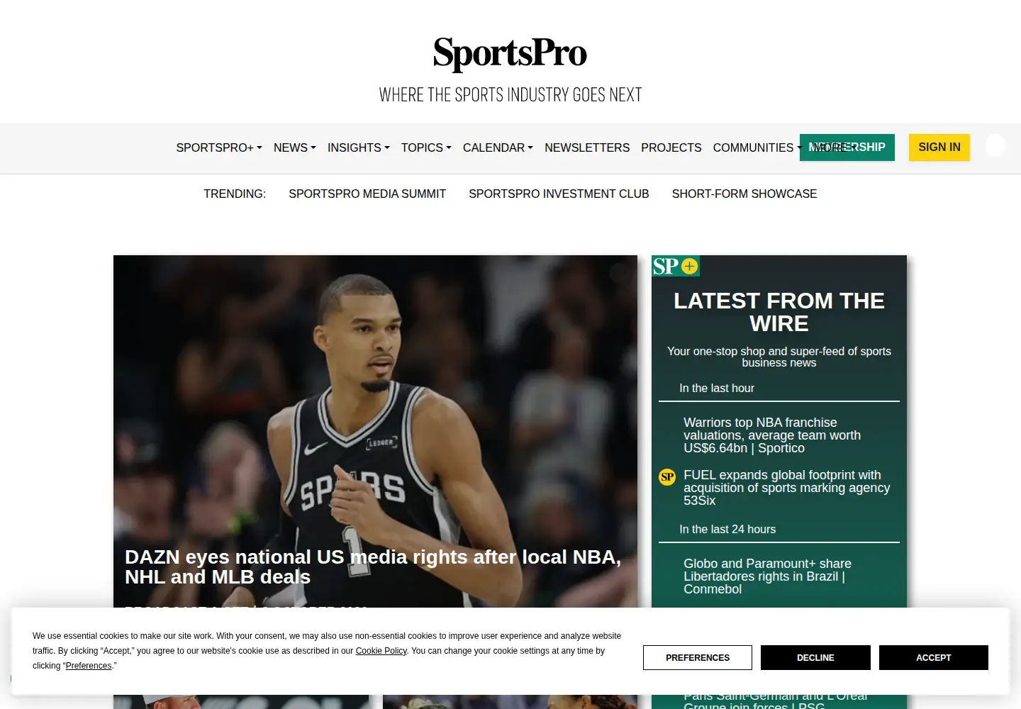 Screenshot of sportspromedia.com