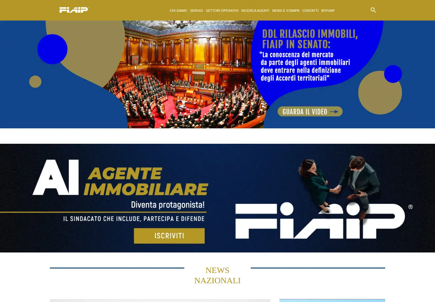 Captured homepage of fiaip.it in the current scan
