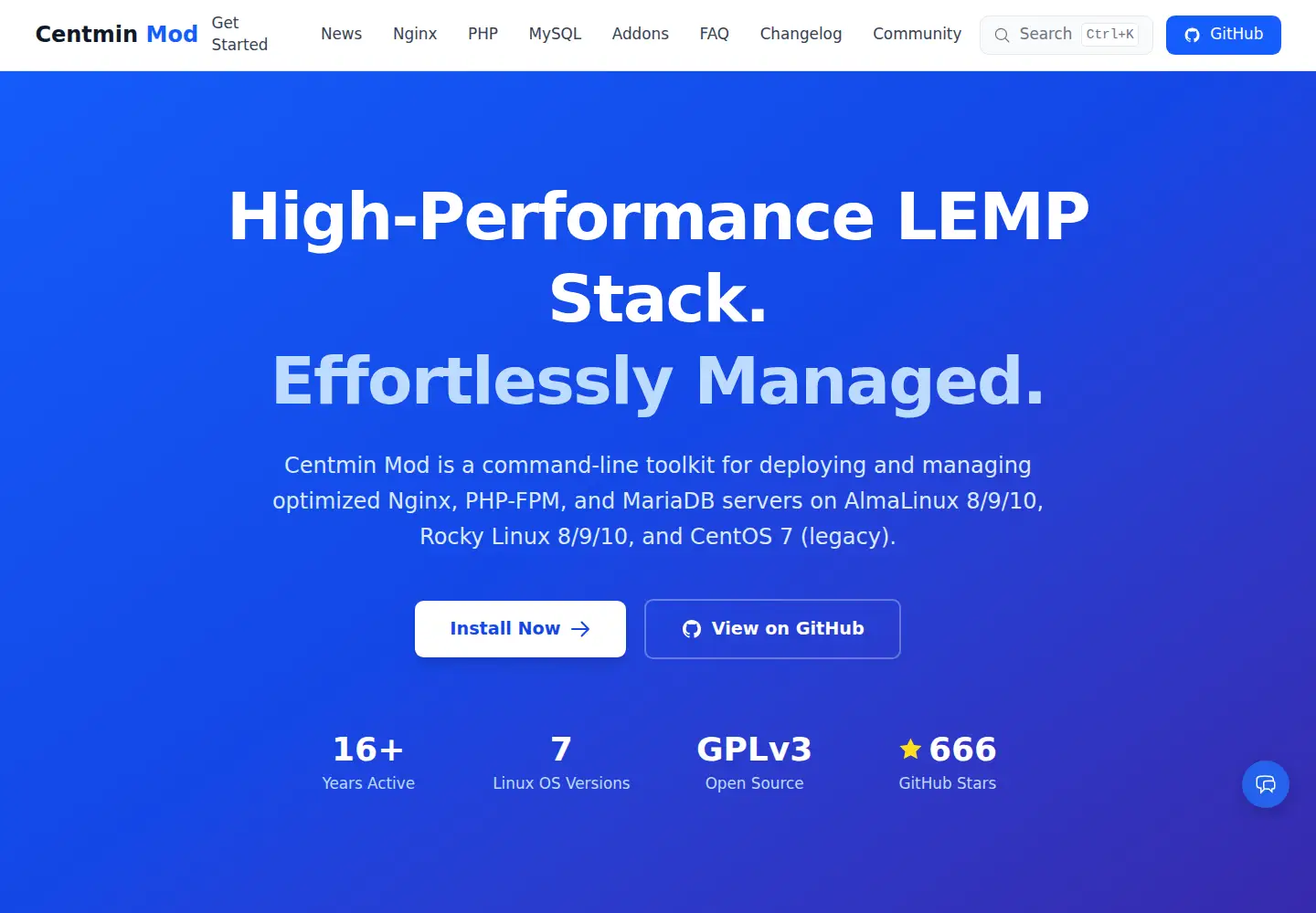 Screenshot of centminmod.com