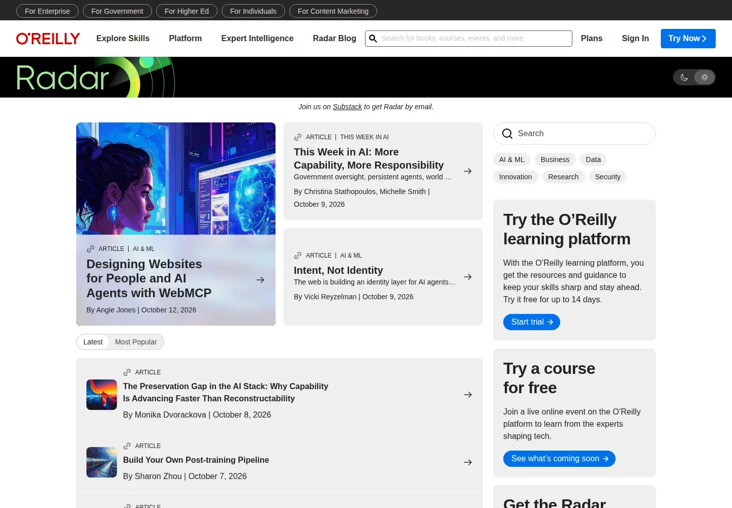 Captured homepage of linuxdevcenter.com in the current scan