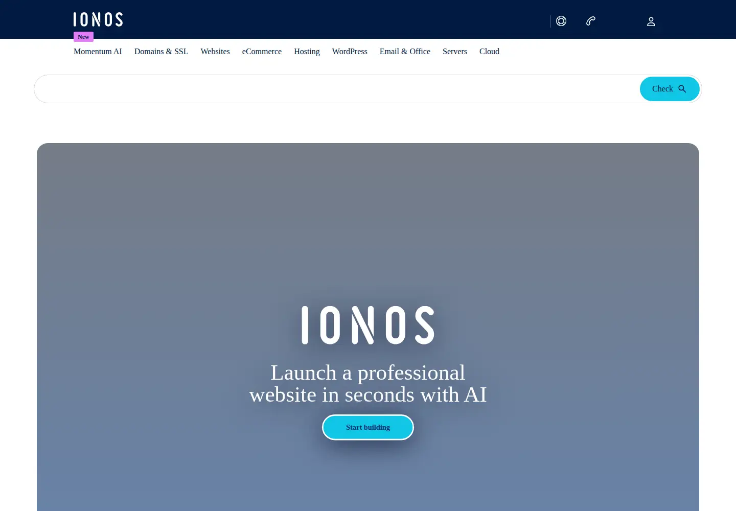 Screenshot of ionos.ca