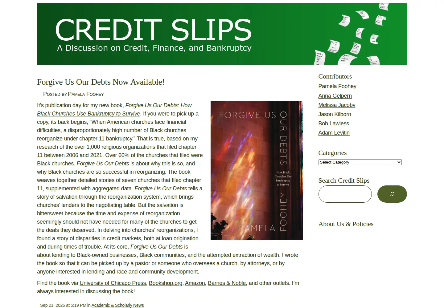 Screenshot of creditslips.org