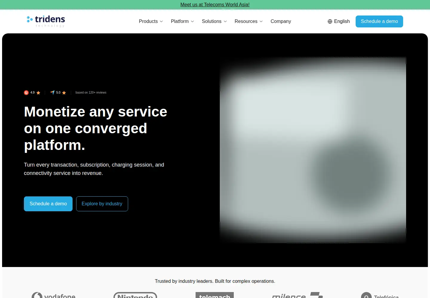 Captured homepage of tridenstechnology.com in the current scan