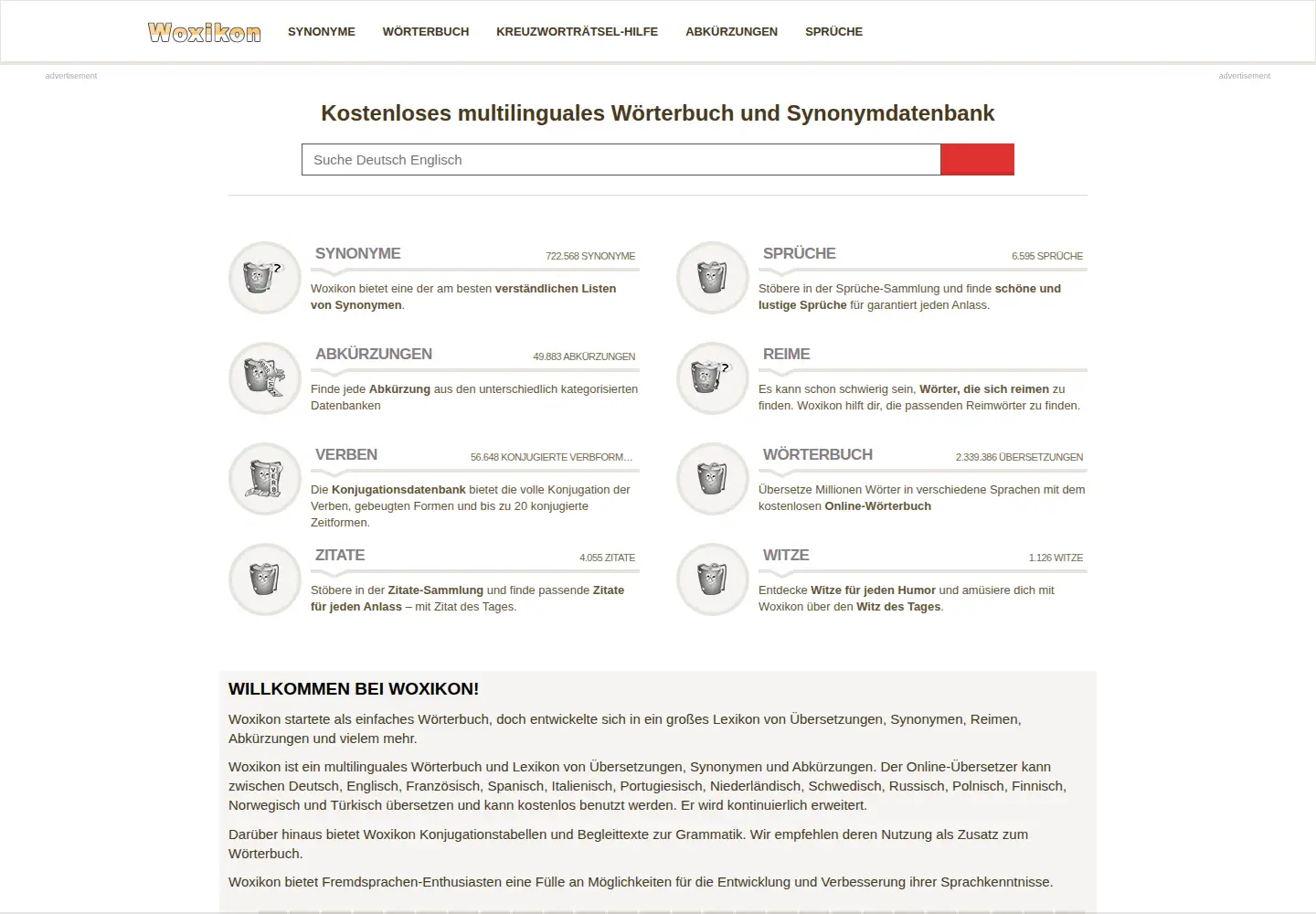 Screenshot of woxikon.de