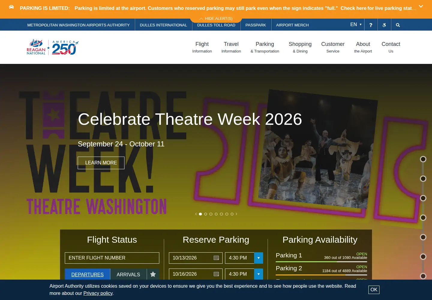 Screenshot of flyreagan.com