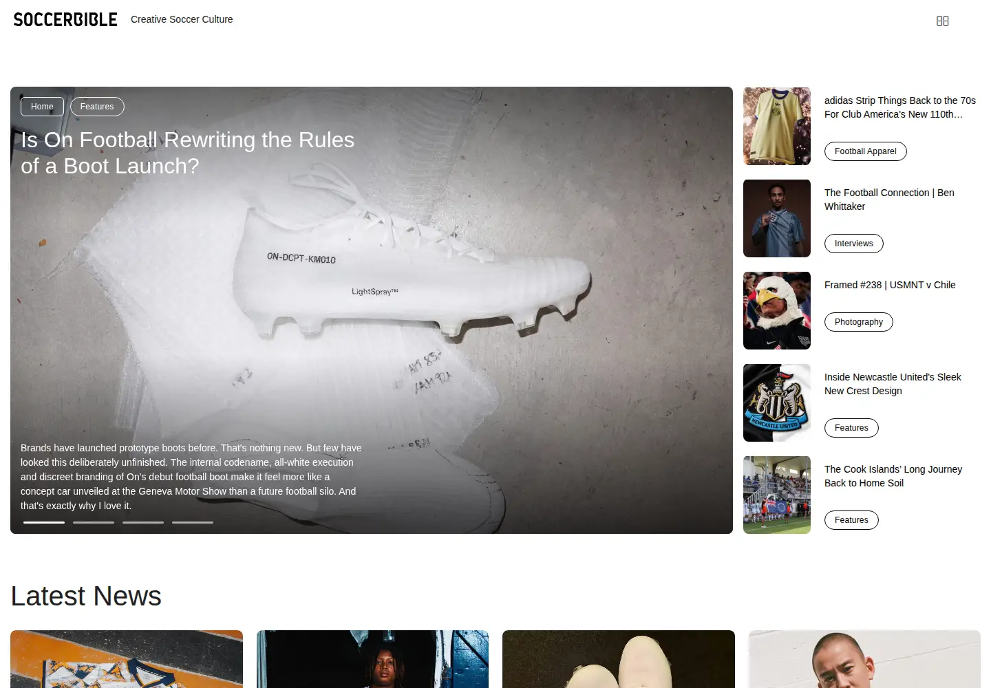Screenshot of soccerbible.com