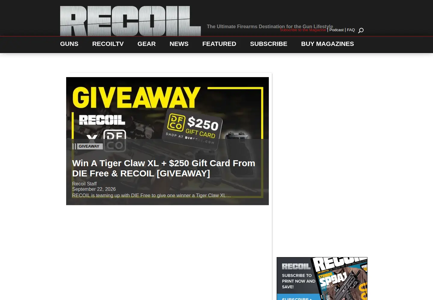 Screenshot of recoilweb.com