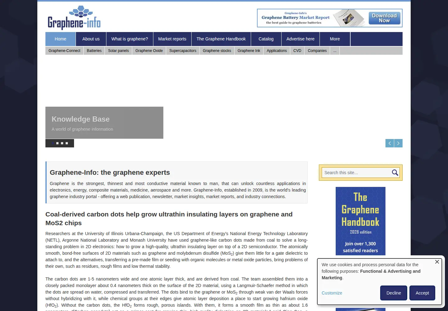 Captured homepage of graphene-info.com in the current scan