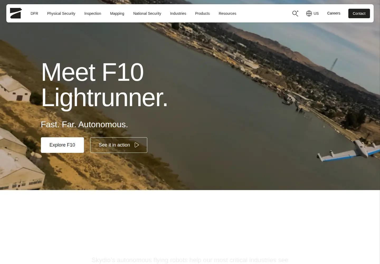 Screenshot of skydio.com