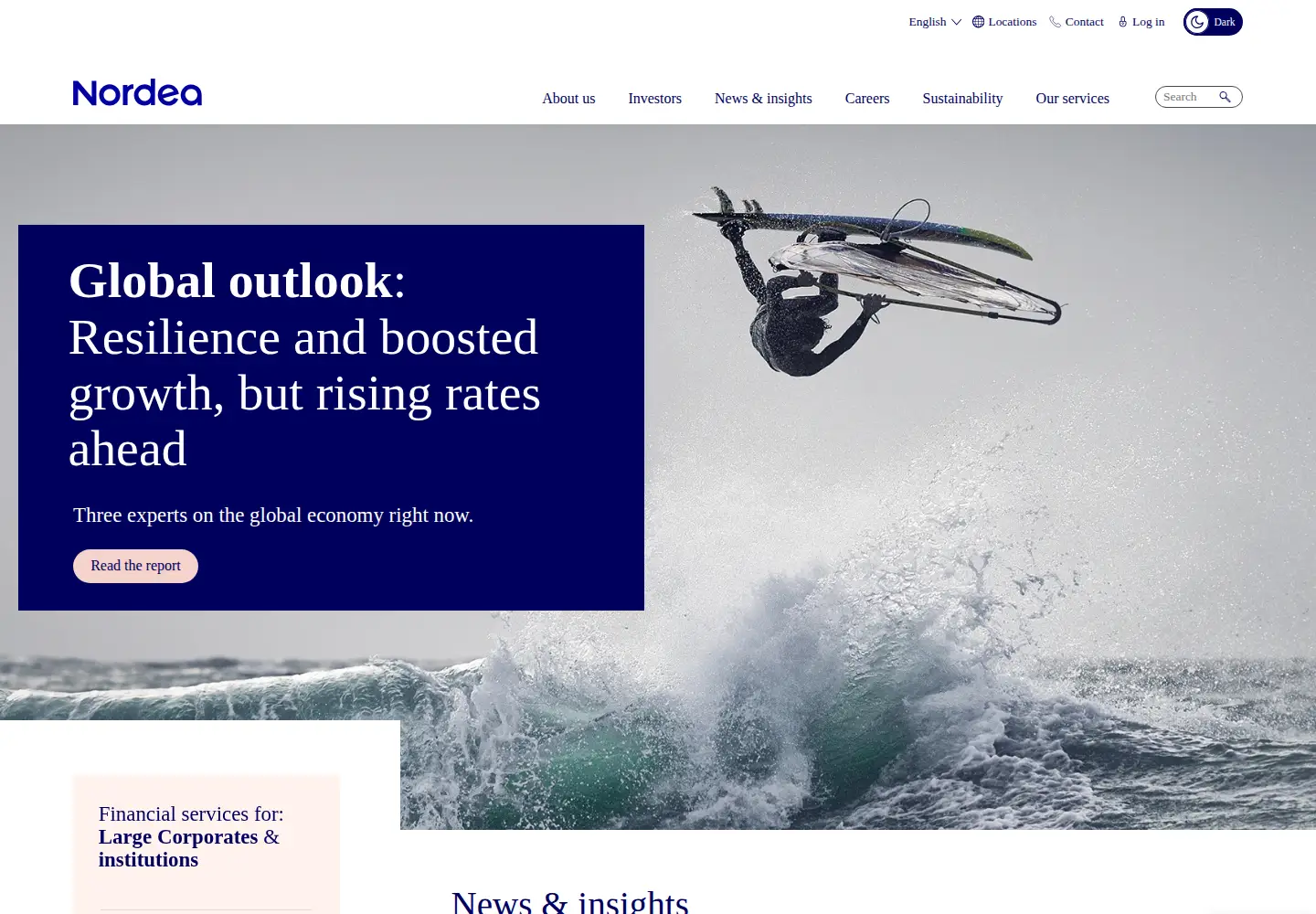 Captured homepage of nordea.com in the current scan