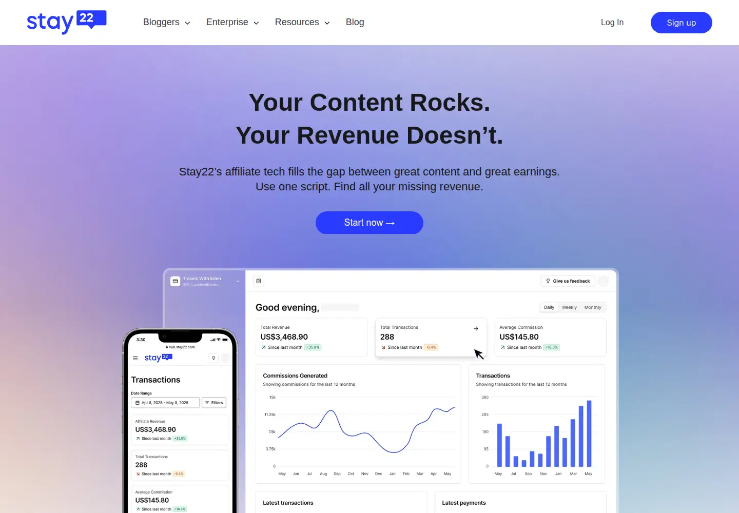 Screenshot of stay22.com