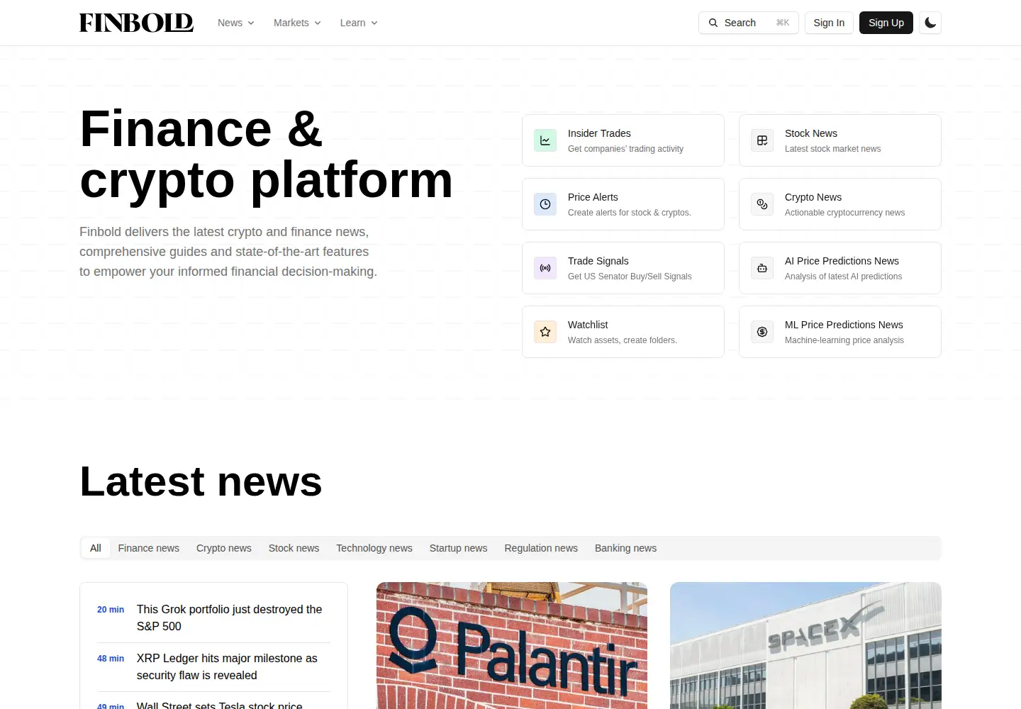 Screenshot of finbold.com