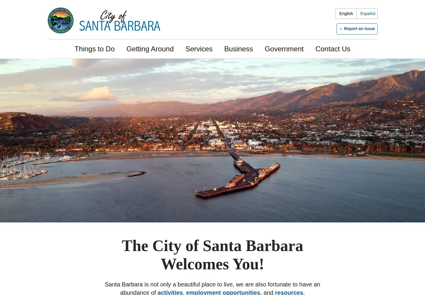 Screenshot of santabarbaraca.gov