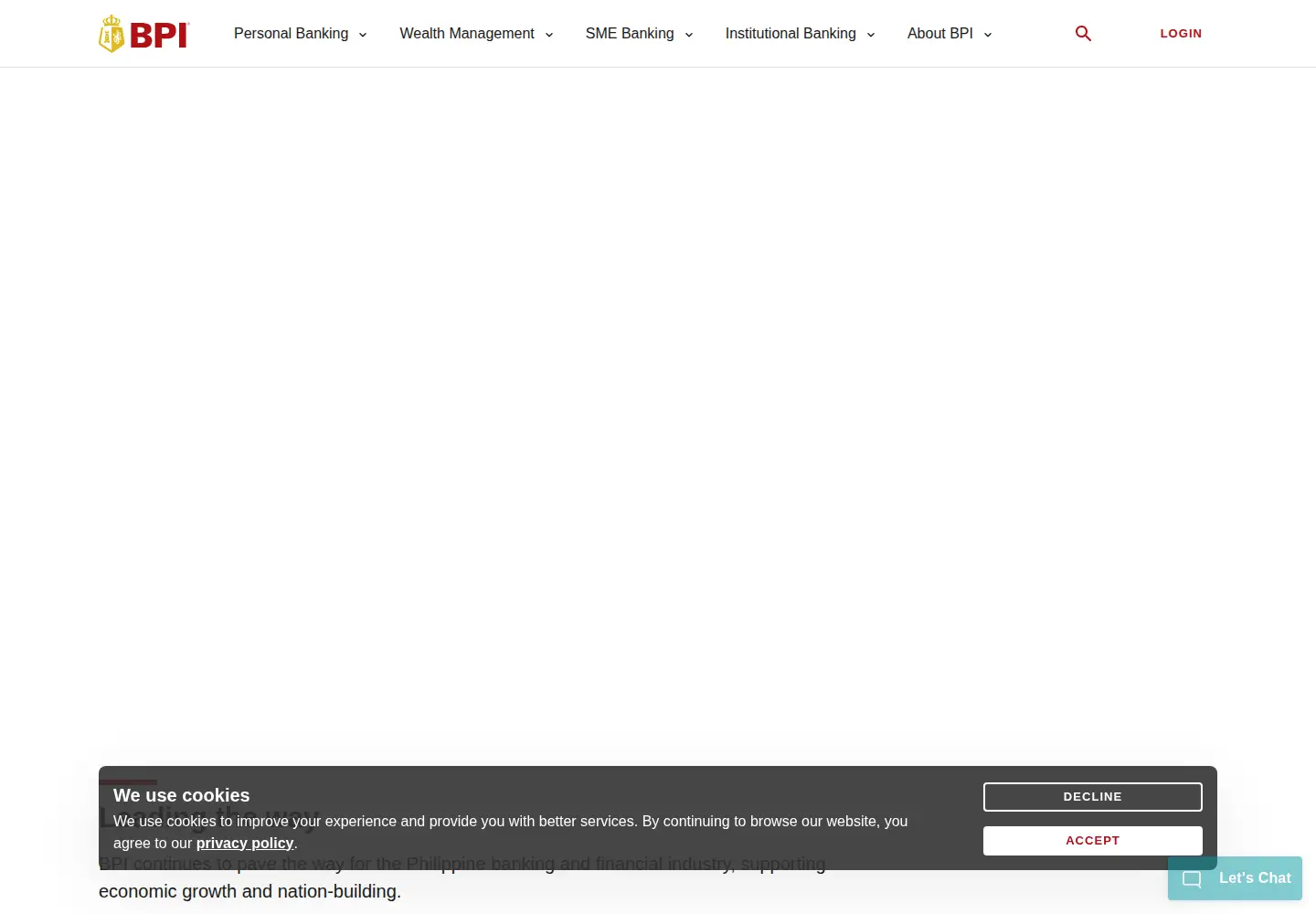 Captured homepage of bpi.com.ph in the current scan