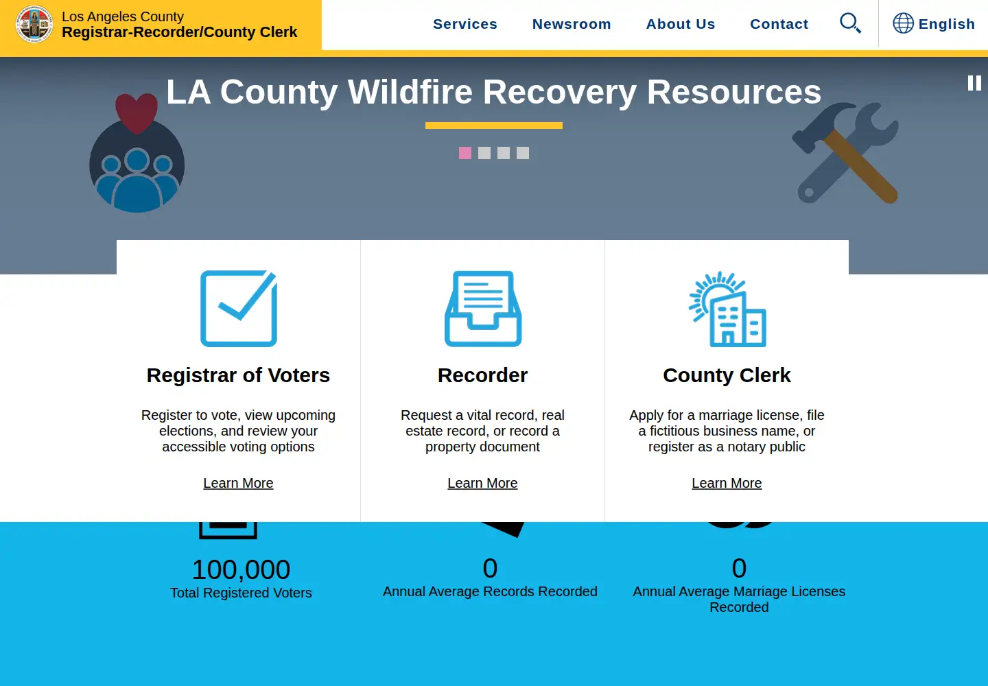 Screenshot of lavote.gov