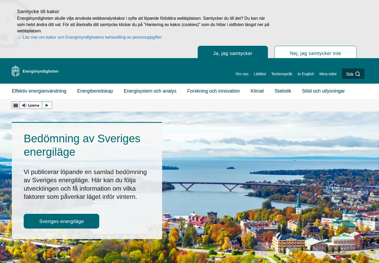 Screenshot of energimyndigheten.se
