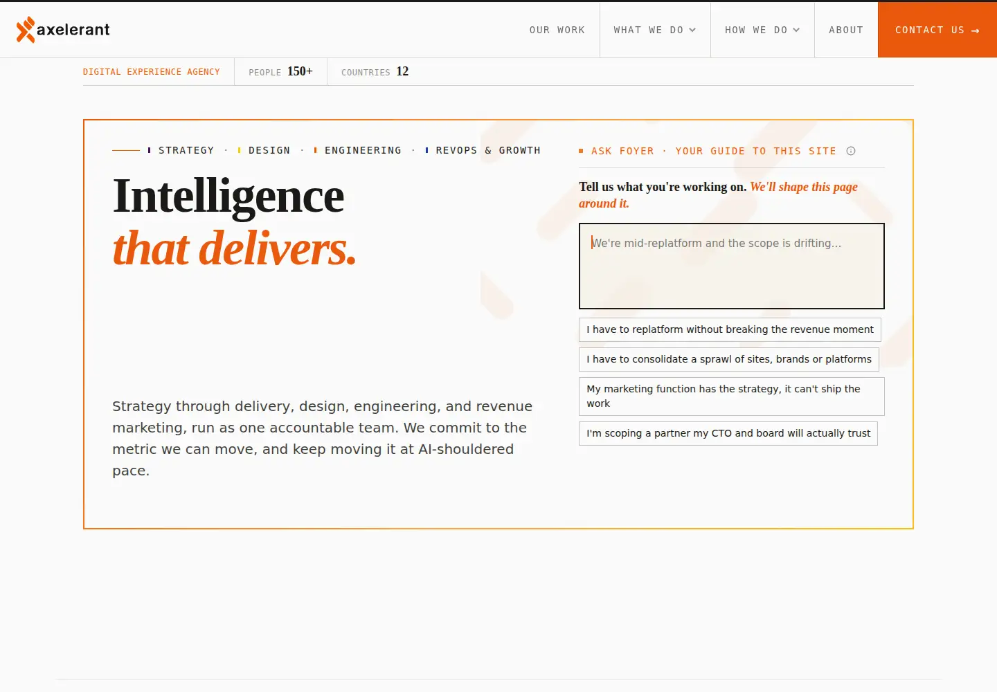 Captured homepage of axelerant.com in the current scan