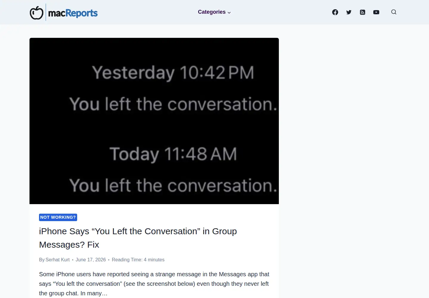 Screenshot of macreports.com