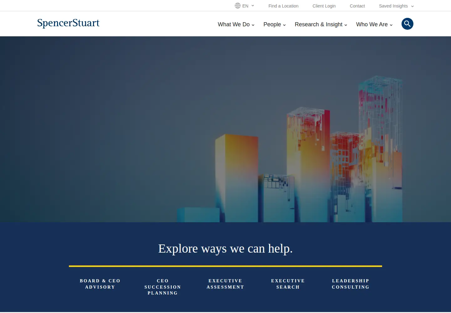Captured homepage of spencerstuart.com in the current scan