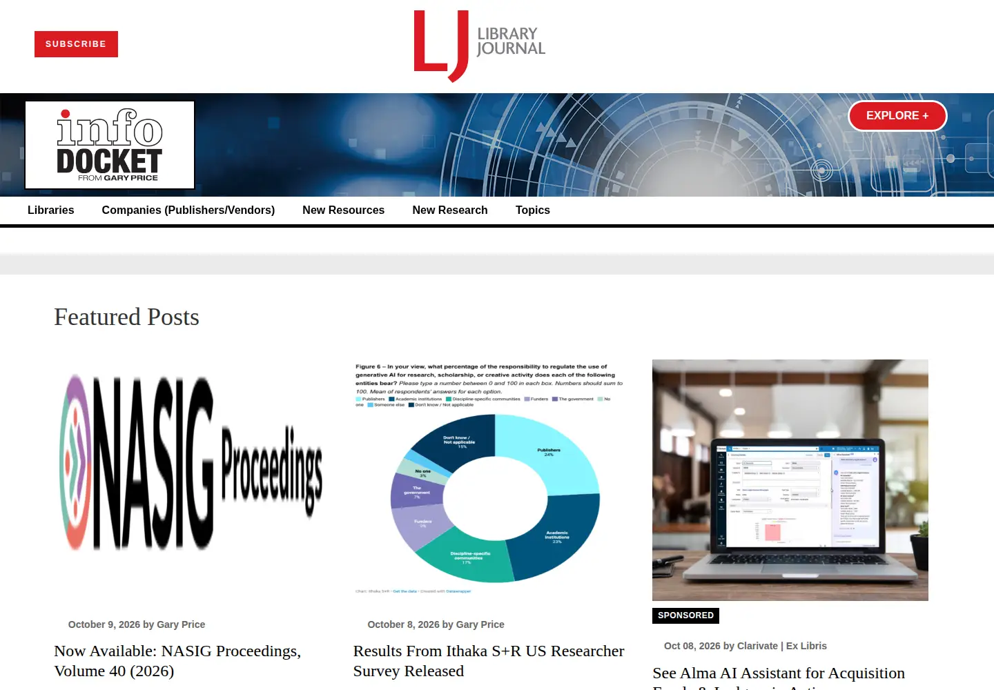 Captured homepage of infodocket.com in the current scan