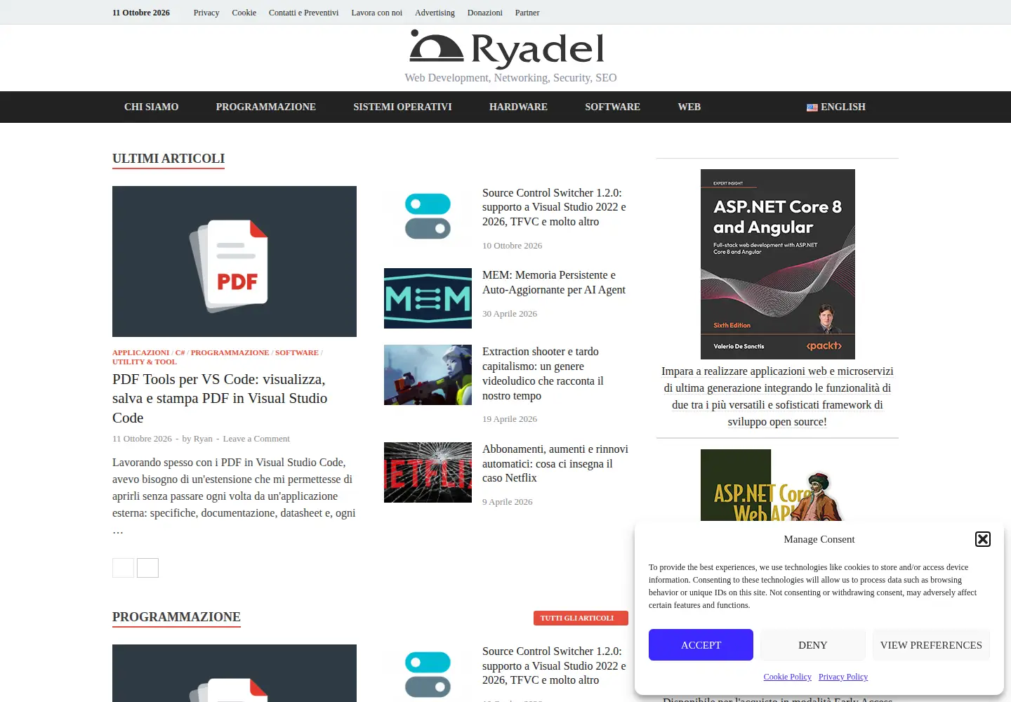 Screenshot of ryadel.com