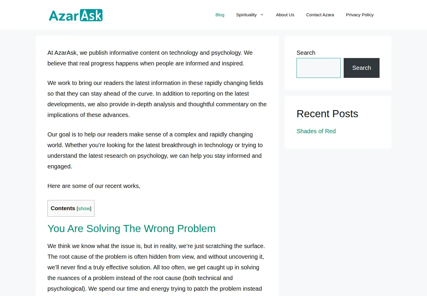 Screenshot of azarask.in