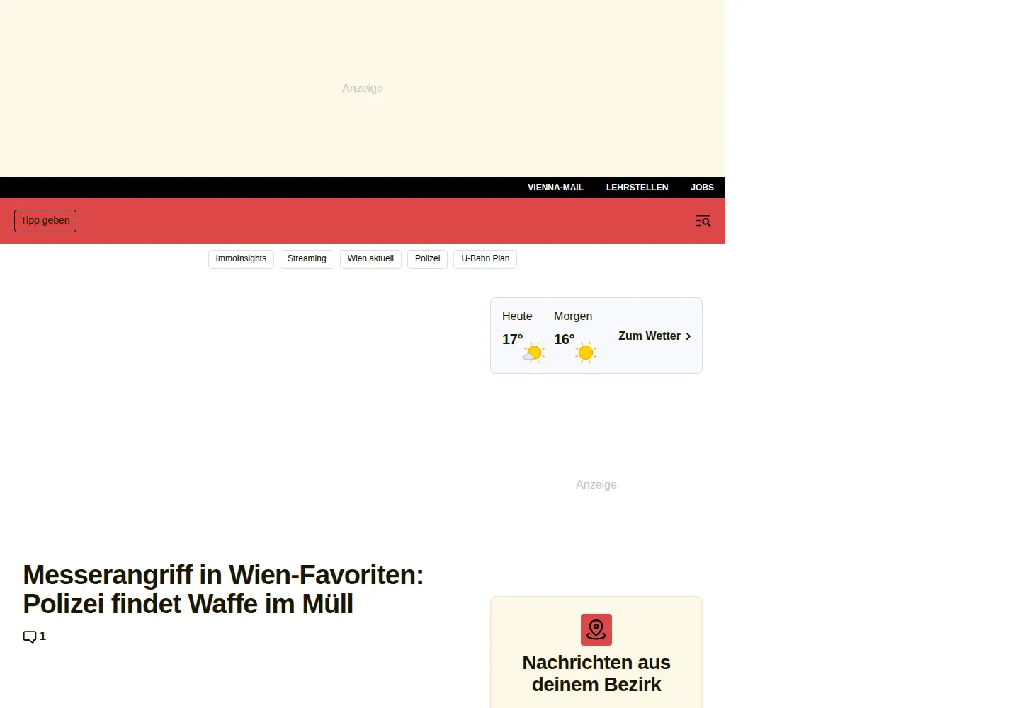 Screenshot of vienna.at