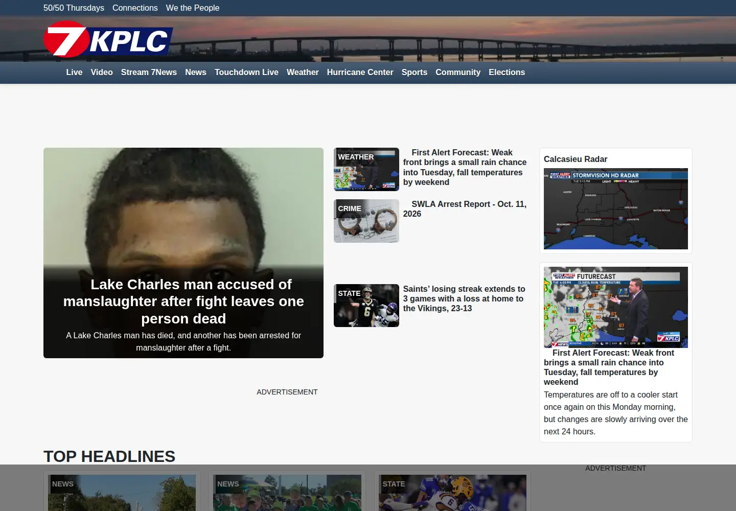 Captured homepage of kplctv.com in the current scan